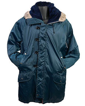 Blue Zip Down Waterproof Fur Lined Jacket