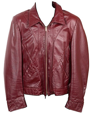 Red Zip Down Stylish Leather Jacket